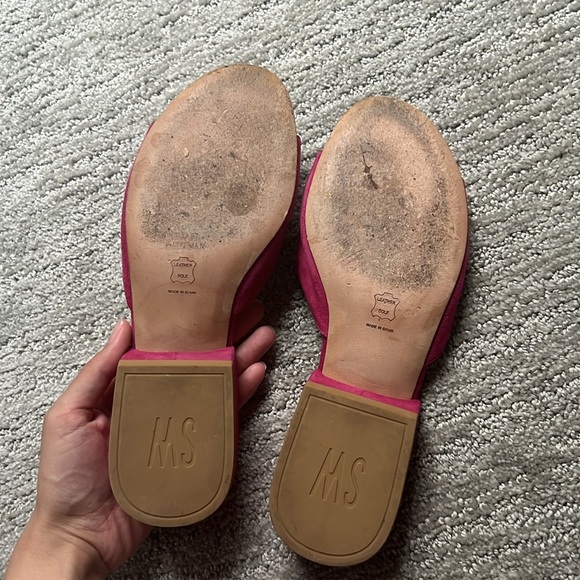 Stuart Weitzman Slide Mule Sandals Geranium Fuchsia Pink Suede Size 8 M - Picture 6 of 6